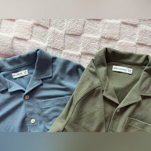 Abercrombie & Fitch Blue and Olive Button-Down Shirts